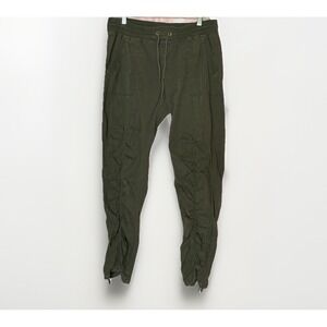 XCVI Ruched Cargo Pants Womens Olive Green Drawstring Utility Boho 34x31